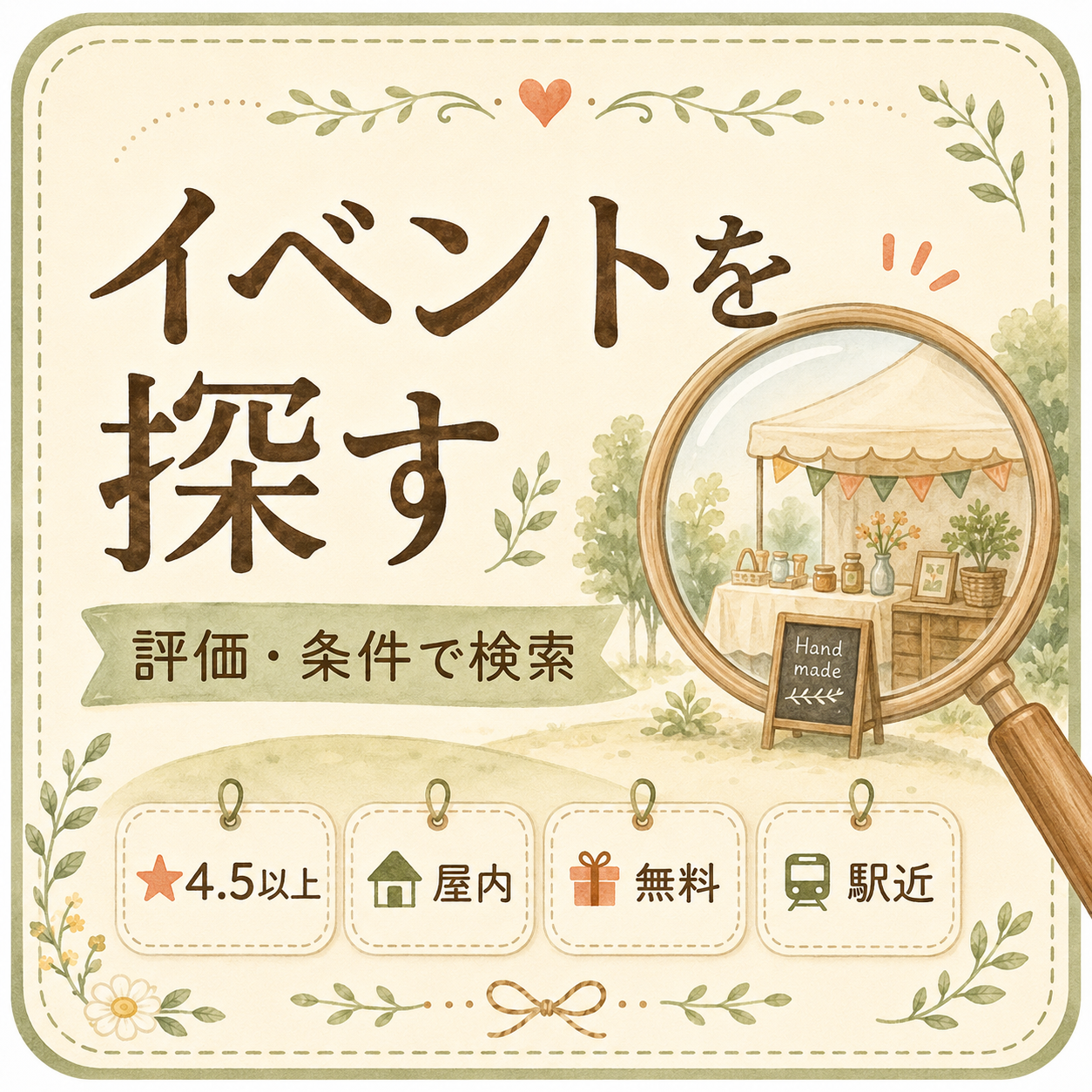 イベントを探す 評価・条件で検索